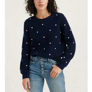 Lucky Brand Embroidered Heart Sweater 